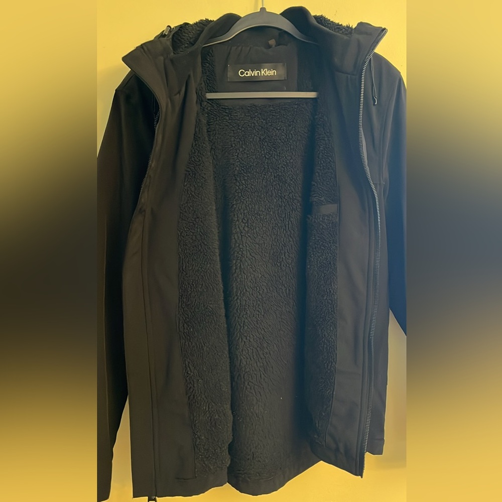 Calvin Klein Black Fleece Lined Waterproof Winter Coat Jacket M